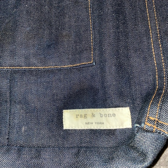 DARK DENIM RAG AND BONE INDIGO TOTE BAG - Picture 4 of 7